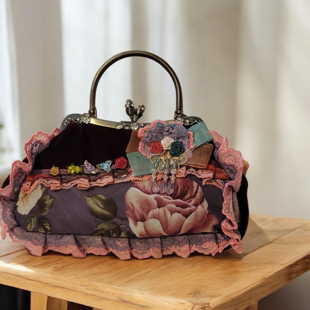 April Cornell Unique Vintage Shabby Chic Boho Clutch